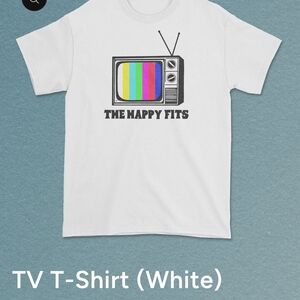 White TV Graphic T-Shirt From The Happy Fits Band